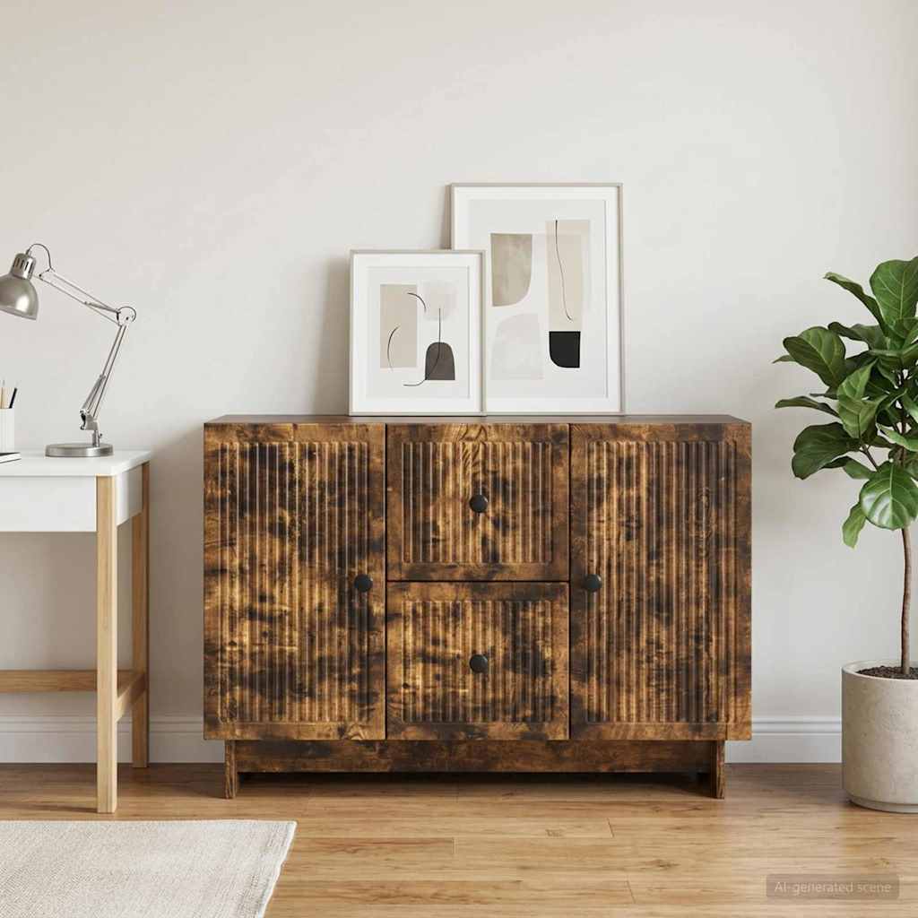 Sideboard Smoked Oak 89 x 34.5 x 60 cm Engineered Wood