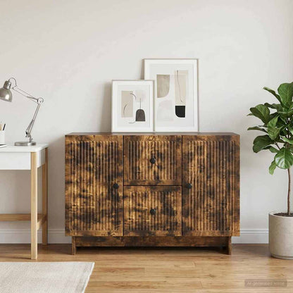 Sideboard Smoked Oak 89 x 34.5 x 60 cm Engineered Wood