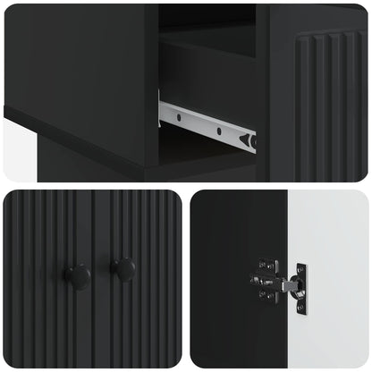 Sideboard Black 66 x 34.5 x 95 cm Engineered Wood