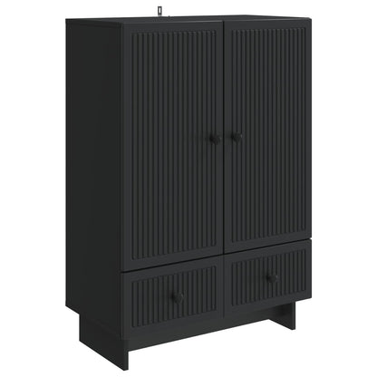 Sideboard Black 66 x 34.5 x 95 cm Engineered Wood