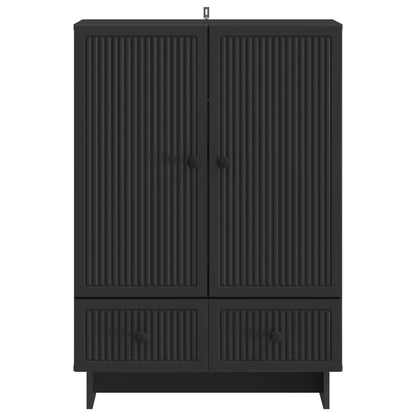 Sideboard Black 66 x 34.5 x 95 cm Engineered Wood