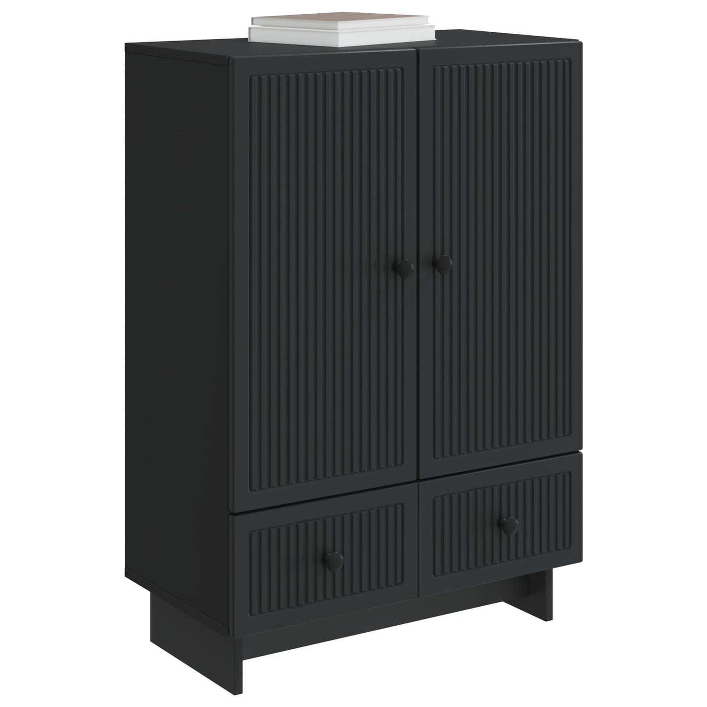 Sideboard Black 66 x 34.5 x 95 cm Engineered Wood