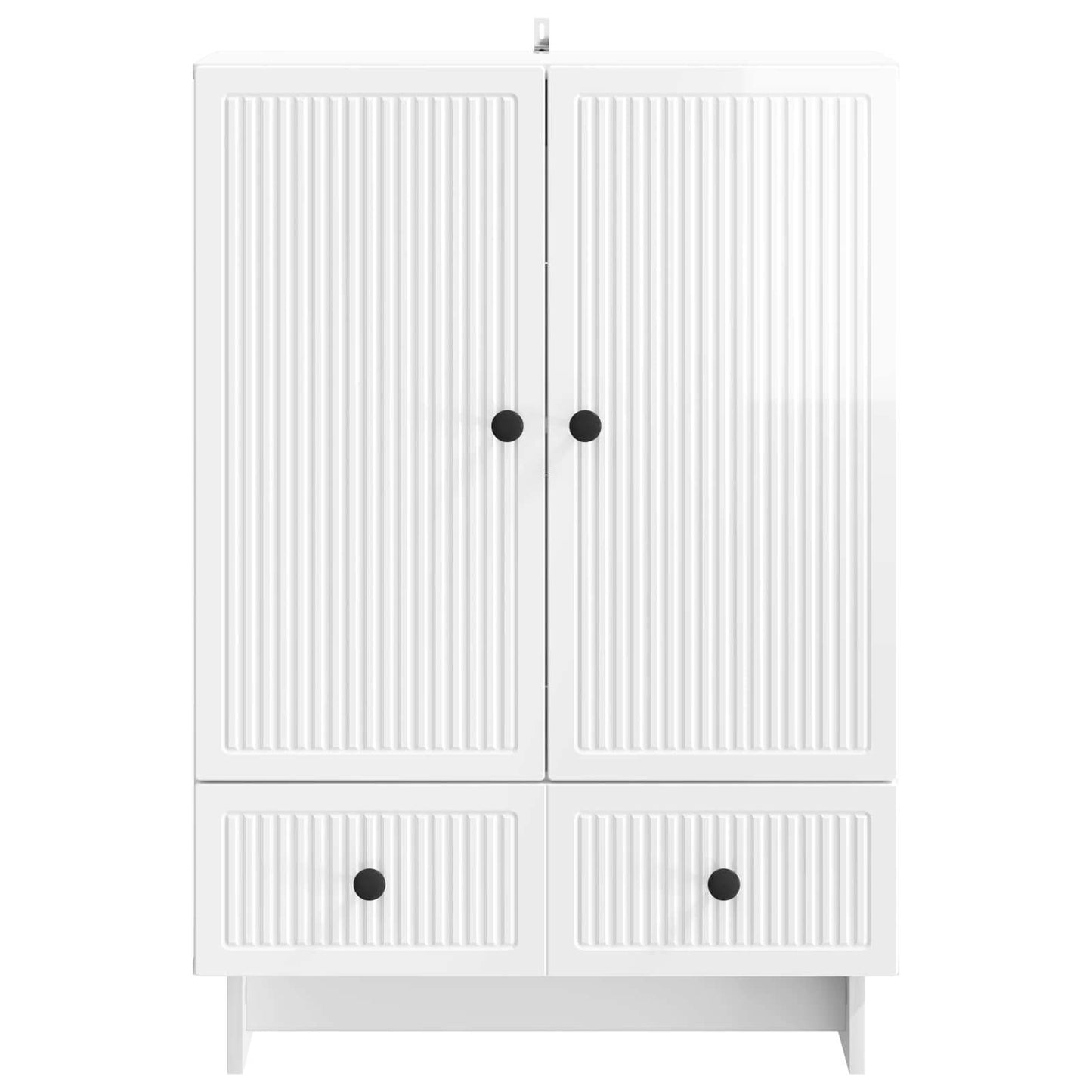 Sideboard High Gloss White 66 x 34.5 x 95 cm Engineered Wood