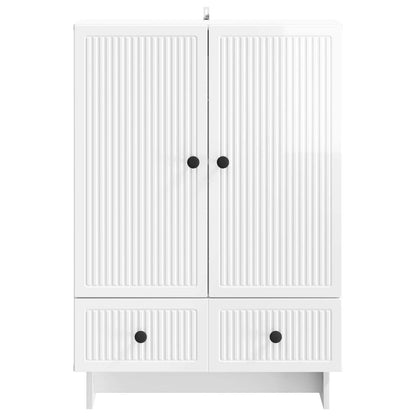 Sideboard High Gloss White 66 x 34.5 x 95 cm Engineered Wood