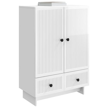 Sideboard High Gloss White 66 x 34.5 x 95 cm Engineered Wood