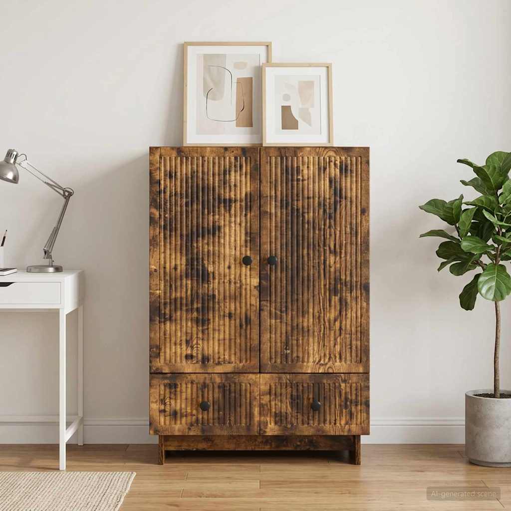 Sideboard Smoked Oak 66 x 34.5 x 95 cm Engineered Wood