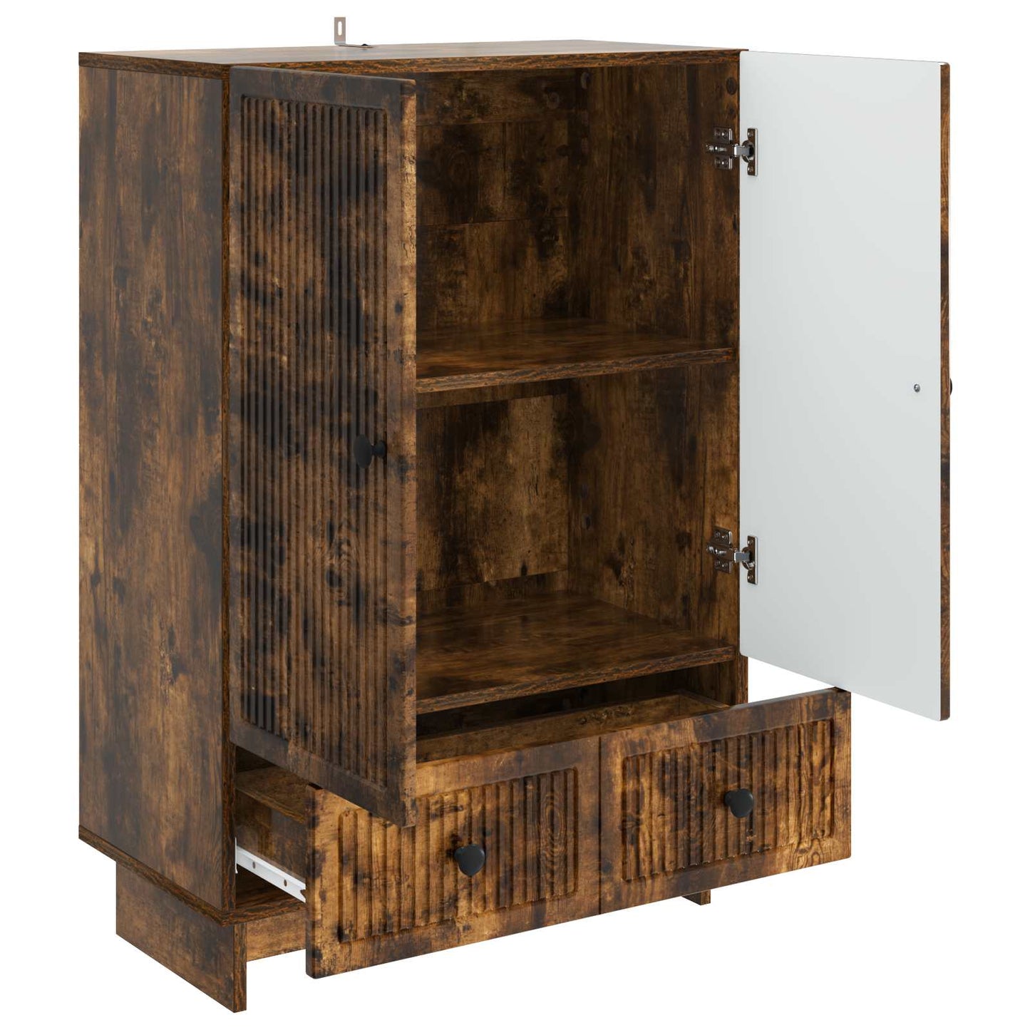 Sideboard Smoked Oak 66 x 34.5 x 95 cm Engineered Wood