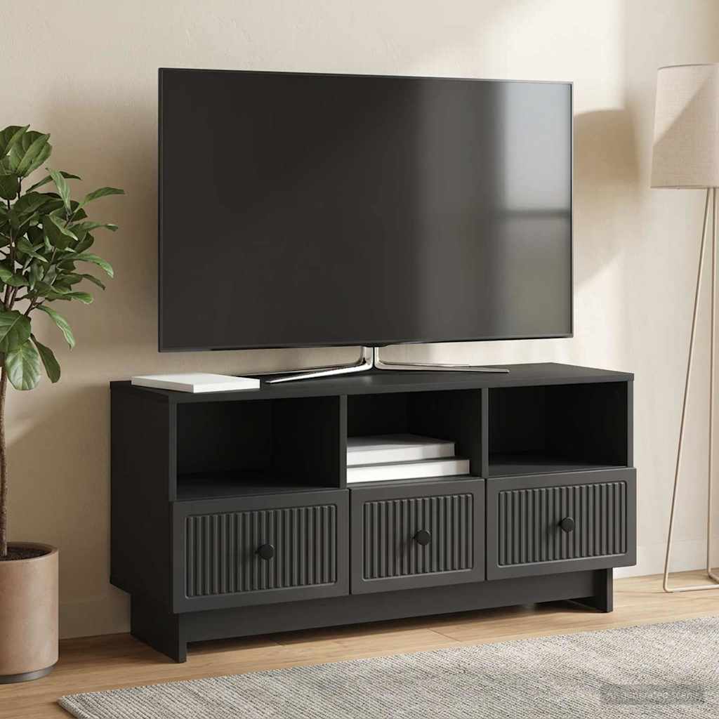 TV Cabinet with Drawer Black 102 x 34.5 x 50 cm Engineered Wood