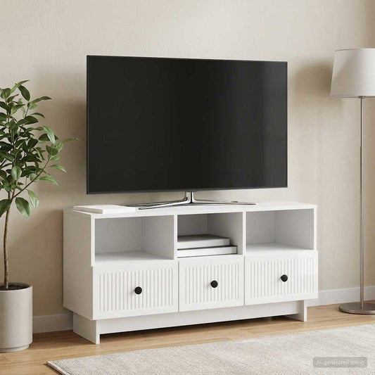 TV Cabinet High Gloss White 102 x 34.5 x 50 cm Engineered Wood