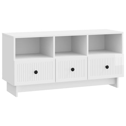 TV Cabinet High Gloss White 102 x 34.5 x 50 cm Engineered Wood