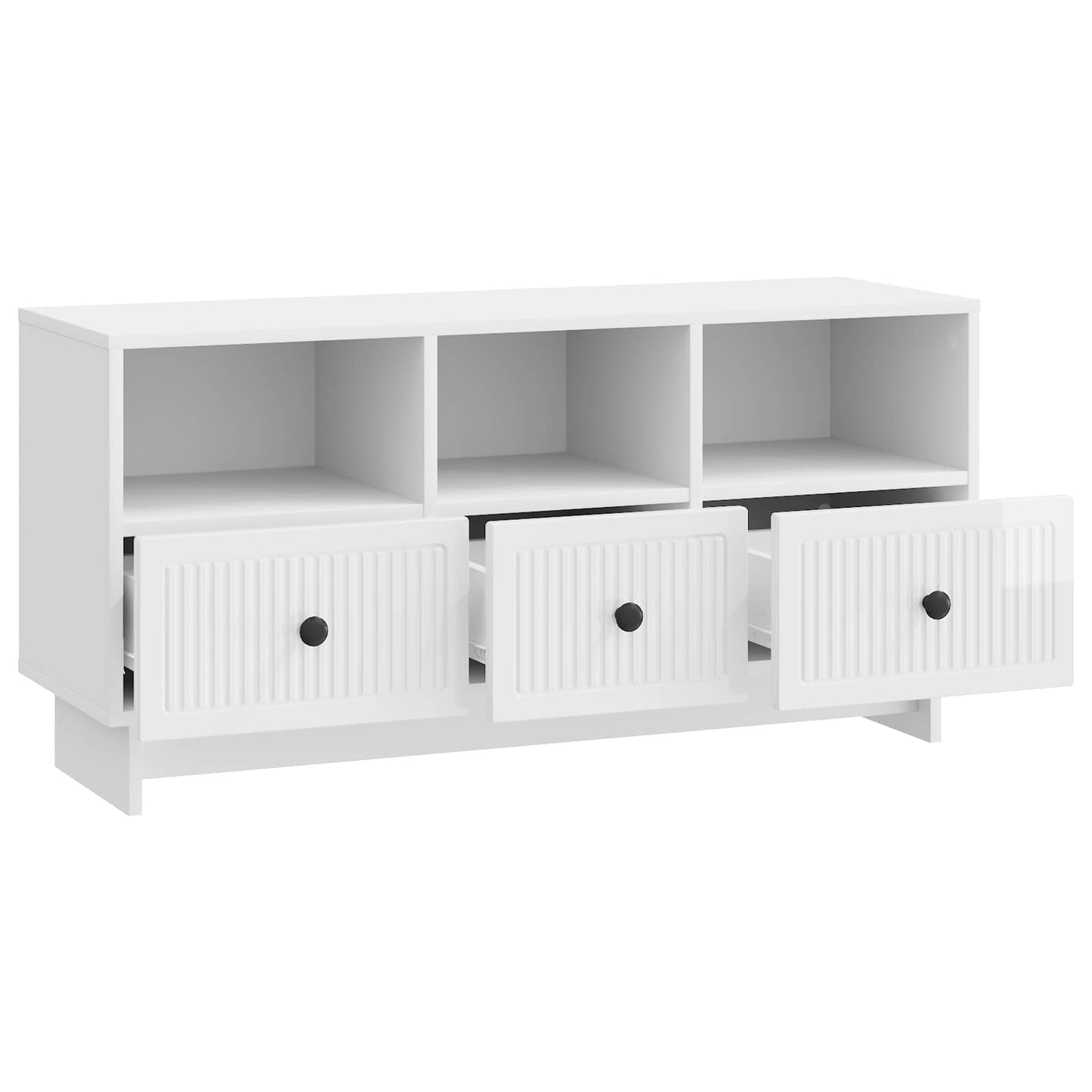 TV Cabinet High Gloss White 102 x 34.5 x 50 cm Engineered Wood