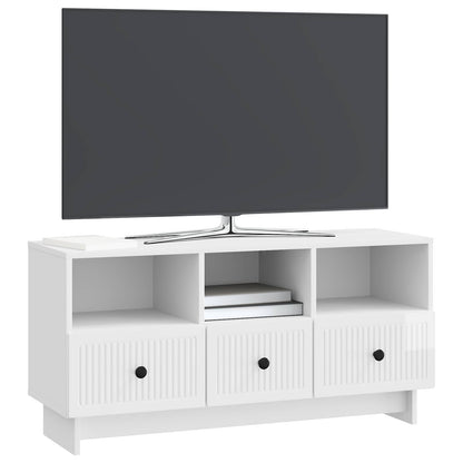 TV Cabinet High Gloss White 102 x 34.5 x 50 cm Engineered Wood