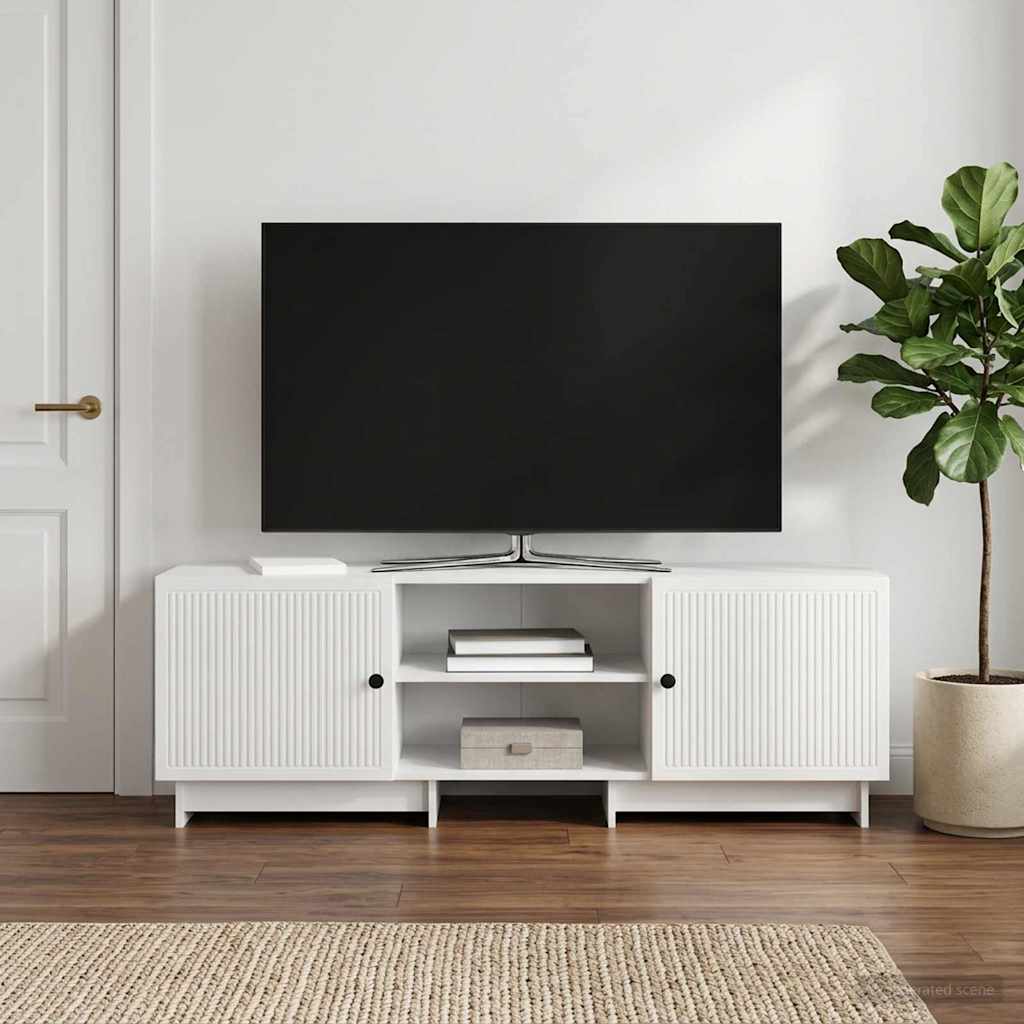 TV Cabinet 150 x 31 x 50 cm High Gloss White Engineered Wood