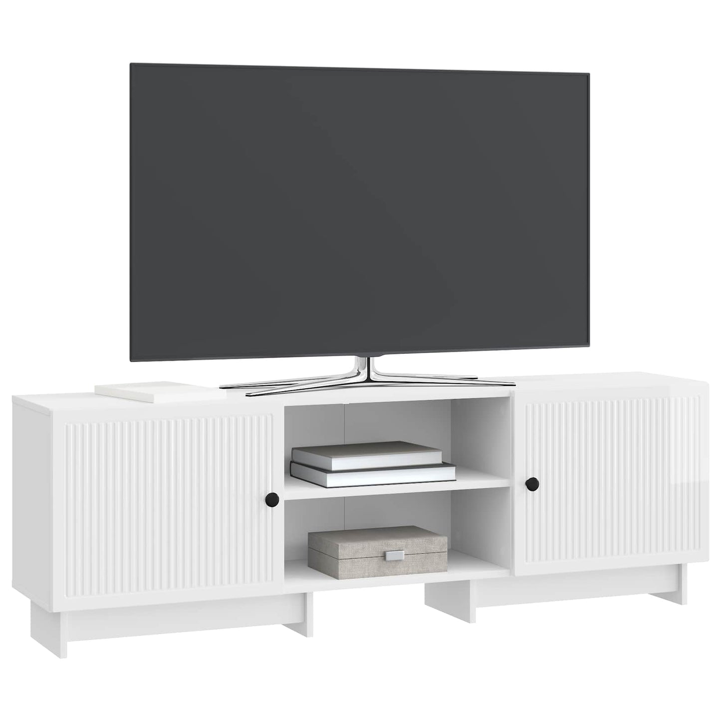 TV Cabinet 150 x 31 x 50 cm High Gloss White Engineered Wood