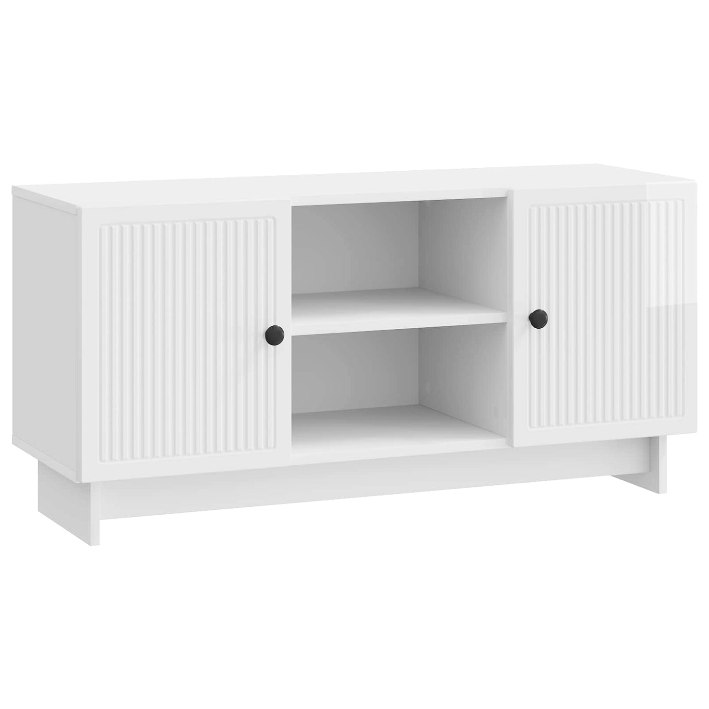 TV Cabinet 102 x 34.5 x 50 cm High Gloss White Engineered Wood