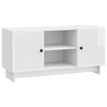 TV Cabinet 102 x 34.5 x 50 cm High Gloss White Engineered Wood