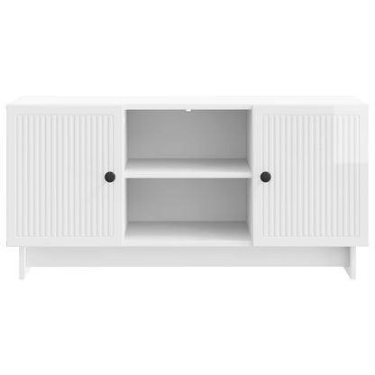 TV Cabinet 102 x 34.5 x 50 cm High Gloss White Engineered Wood
