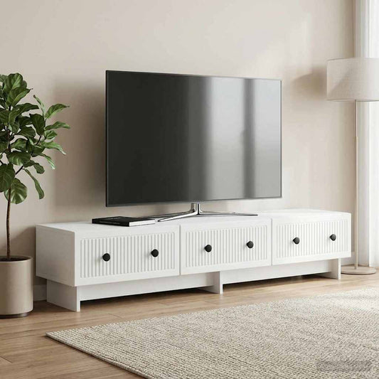 TV Cabinet with Drawer White 147 x 34.5 x 30 cm Engineered Wood