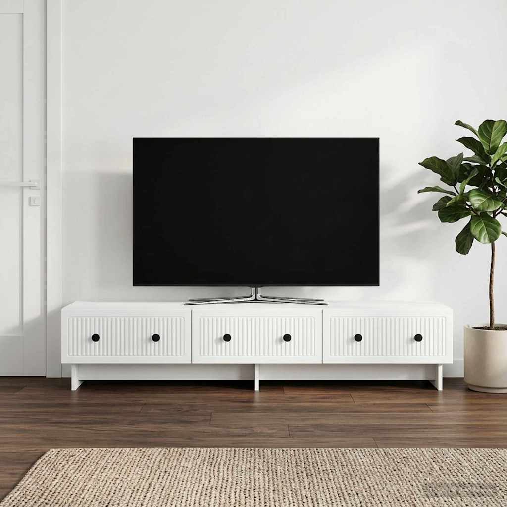 TV Cabinet with Drawer White 147 x 34.5 x 30 cm Engineered Wood