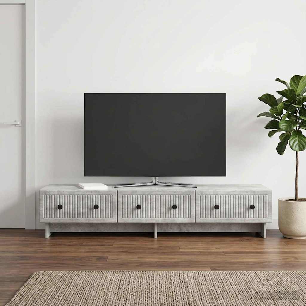 TV Cabinet Concrete Grey 147 x 34.5 x 30 cm Engineered Wood