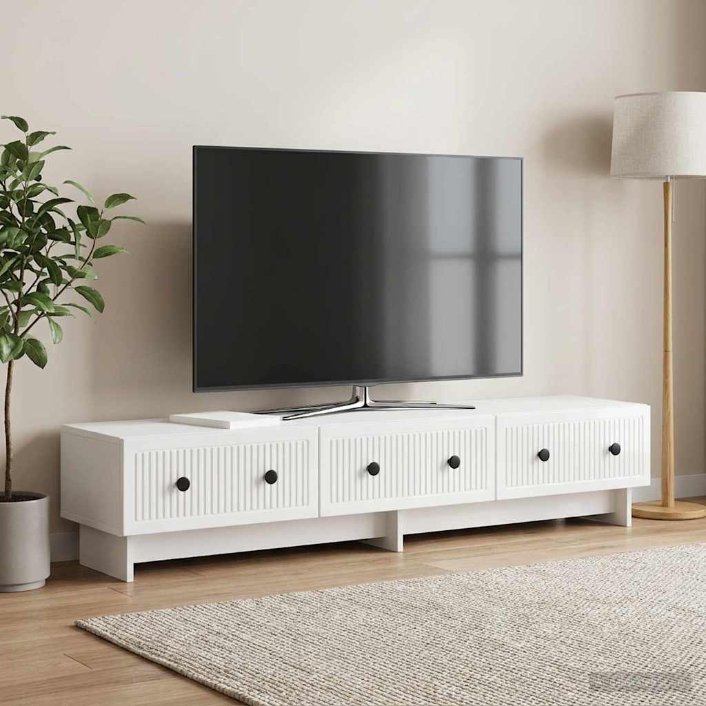 TV Cabinet High Gloss White 147 x 34.5 x 30 cm Engineered Wood