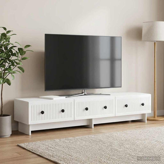 TV Cabinet High Gloss White 147 x 34.5 x 30 cm Engineered Wood