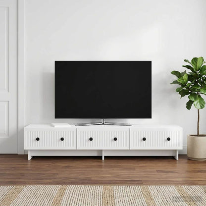 TV Cabinet 147 x 34.5 x 30 cm High Gloss White Engineered Wood