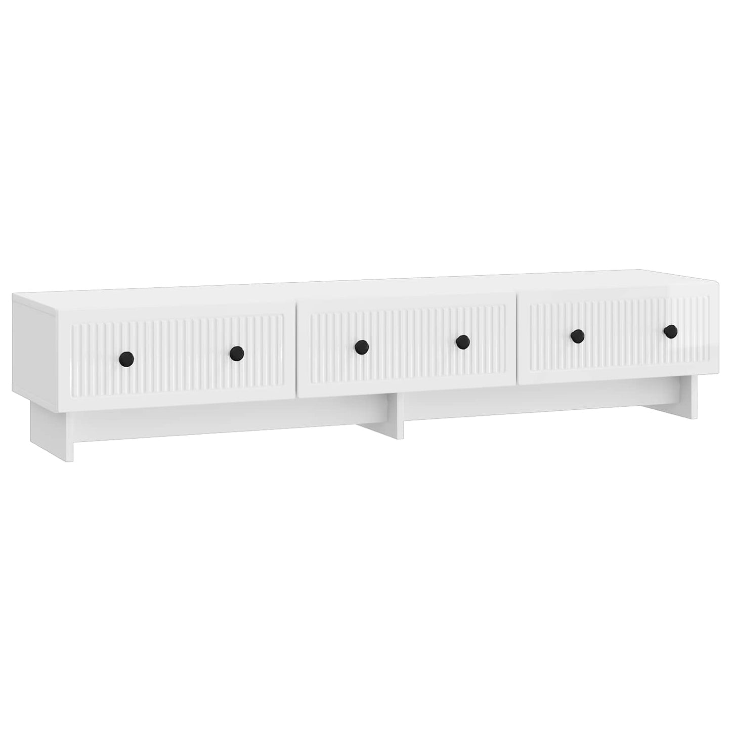 TV Cabinet 147 x 34.5 x 30 cm High Gloss White Engineered Wood