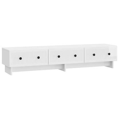 TV Cabinet 147 x 34.5 x 30 cm High Gloss White Engineered Wood