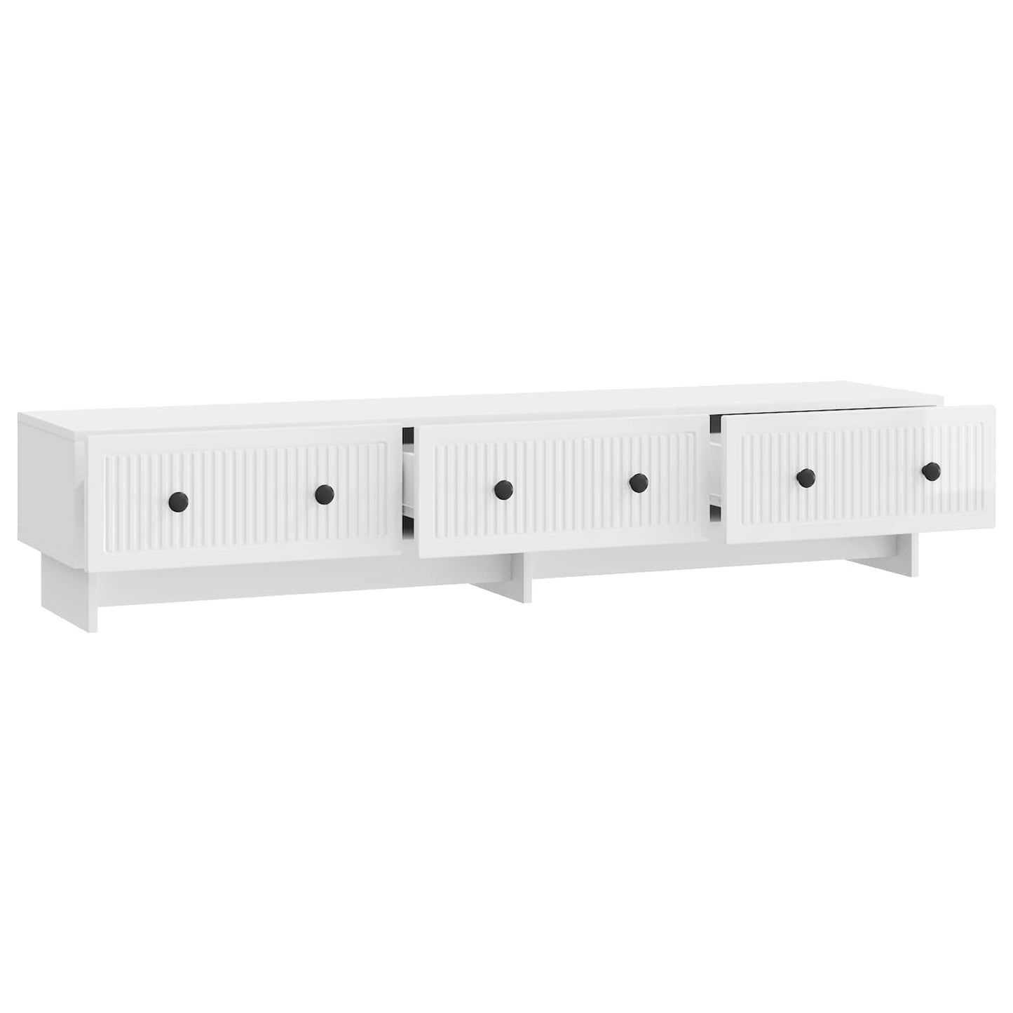 TV Cabinet 147 x 34.5 x 30 cm High Gloss White Engineered Wood