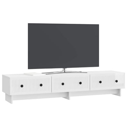 TV Cabinet 147 x 34.5 x 30 cm High Gloss White Engineered Wood