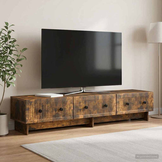 TV Cabinet Smoked Oak 147 x 34.5 x 30 cm Engineered Wood