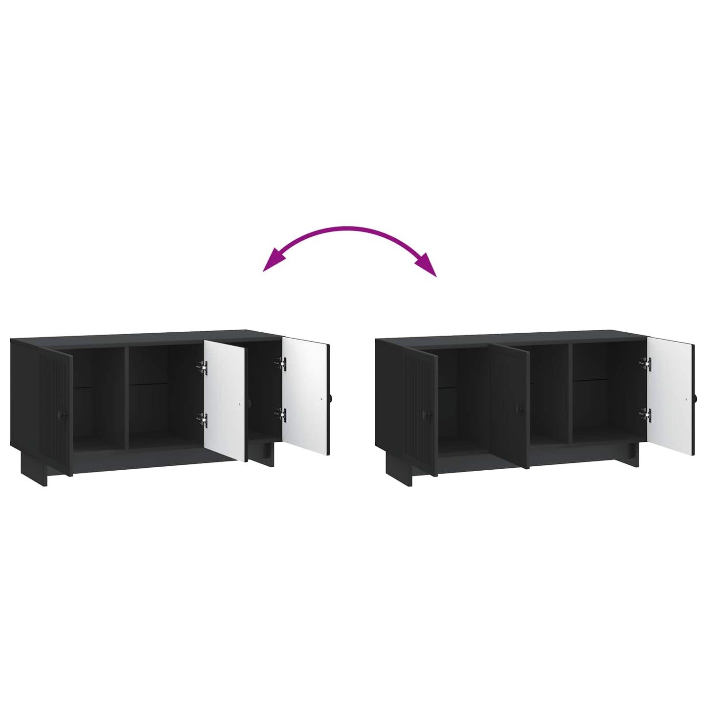 TV Cabinet Black 99 x 34.5 x 50 cm Engineered Wood