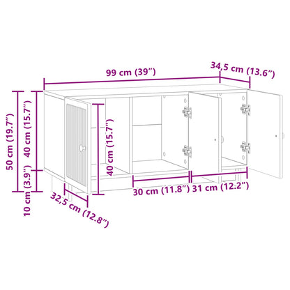 TV Cabinet Black 99 x 34.5 x 50 cm Engineered Wood