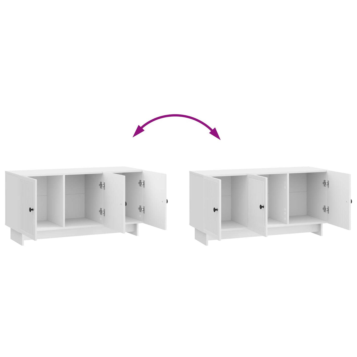 TV Cabinet High Gloss White 99 x 34.5 x 50 cm Engineered Wood