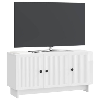 TV Cabinet High Gloss White 99 x 34.5 x 50 cm Engineered Wood
