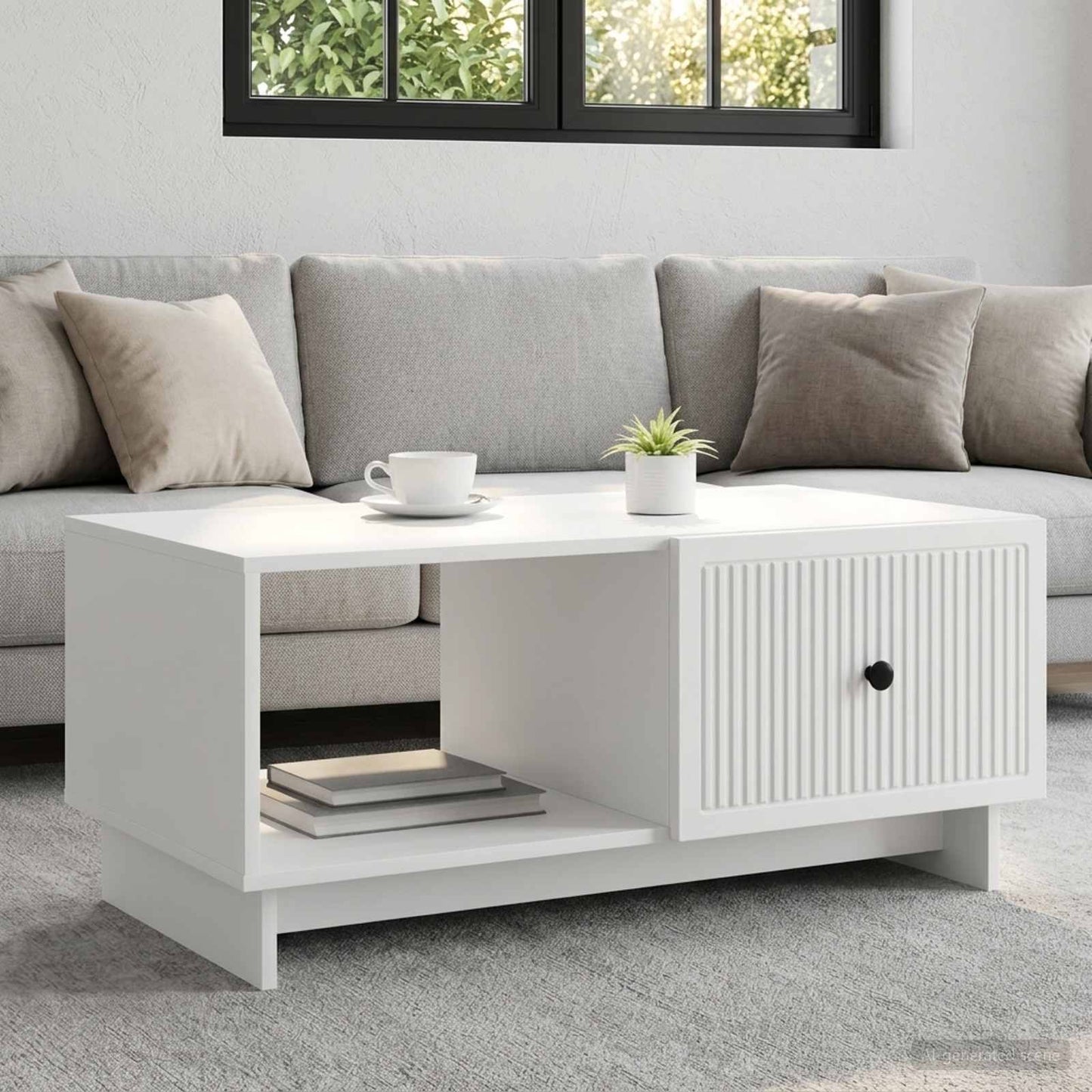 Coffee Table White 90 x 50 x 40 cm Engineered Wood