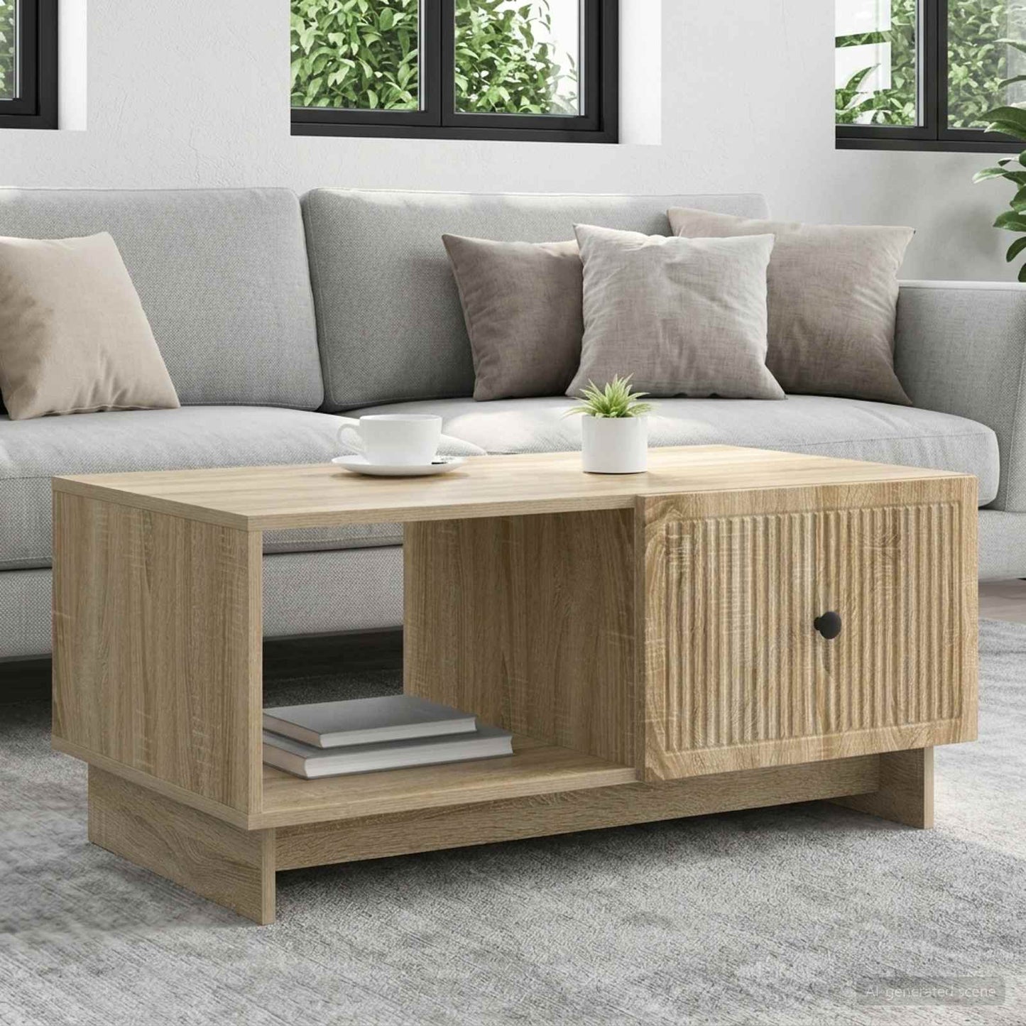 Coffee Table Sonoma Oak 90 x 50 x 40 cm Engineered Wood