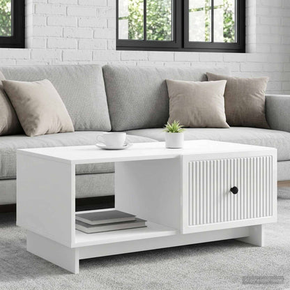 Coffee Table High Gloss White 90 x 50 x 40 cm Engineered Wood