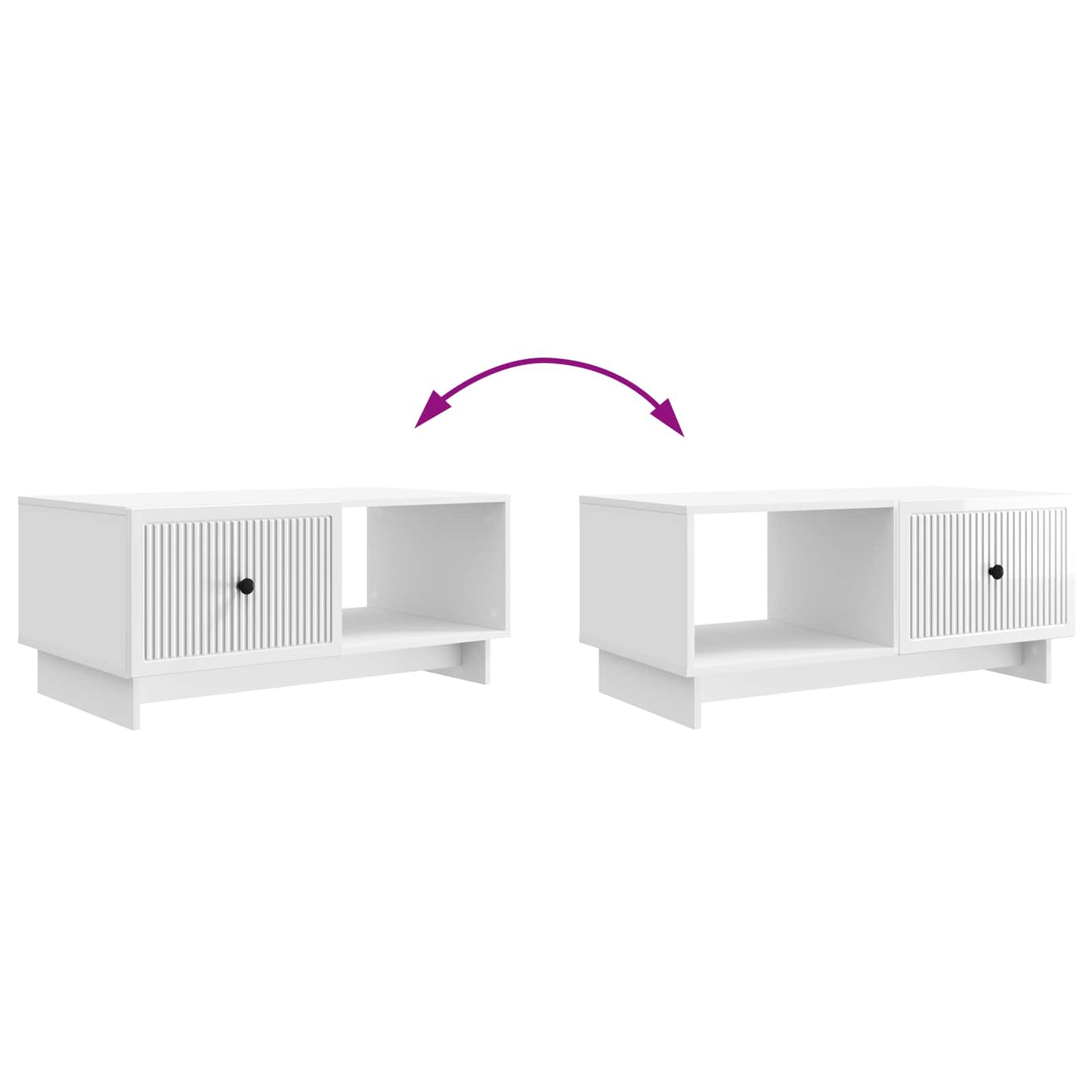 Coffee Table High Gloss White 90 x 50 x 40 cm Engineered Wood