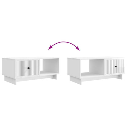 Coffee Table High Gloss White 90 x 50 x 40 cm Engineered Wood