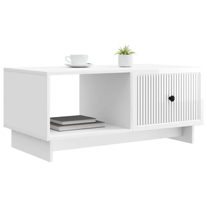 Coffee Table High Gloss White 90 x 50 x 40 cm Engineered Wood