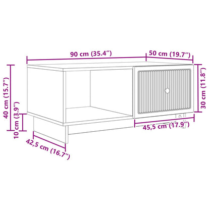 Coffee Table Grey Sonoma 90 x 50 x 40 cm Engineered Wood