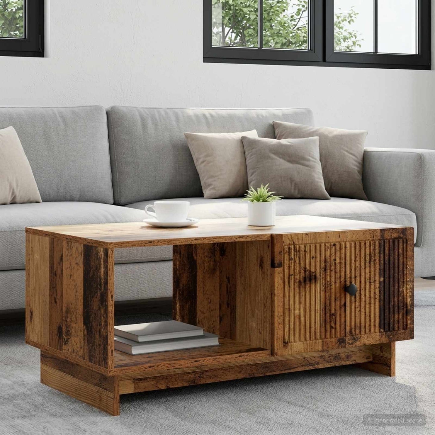 Coffee Table Old Wood 90 x 50 x 40 cm Engineered Wood