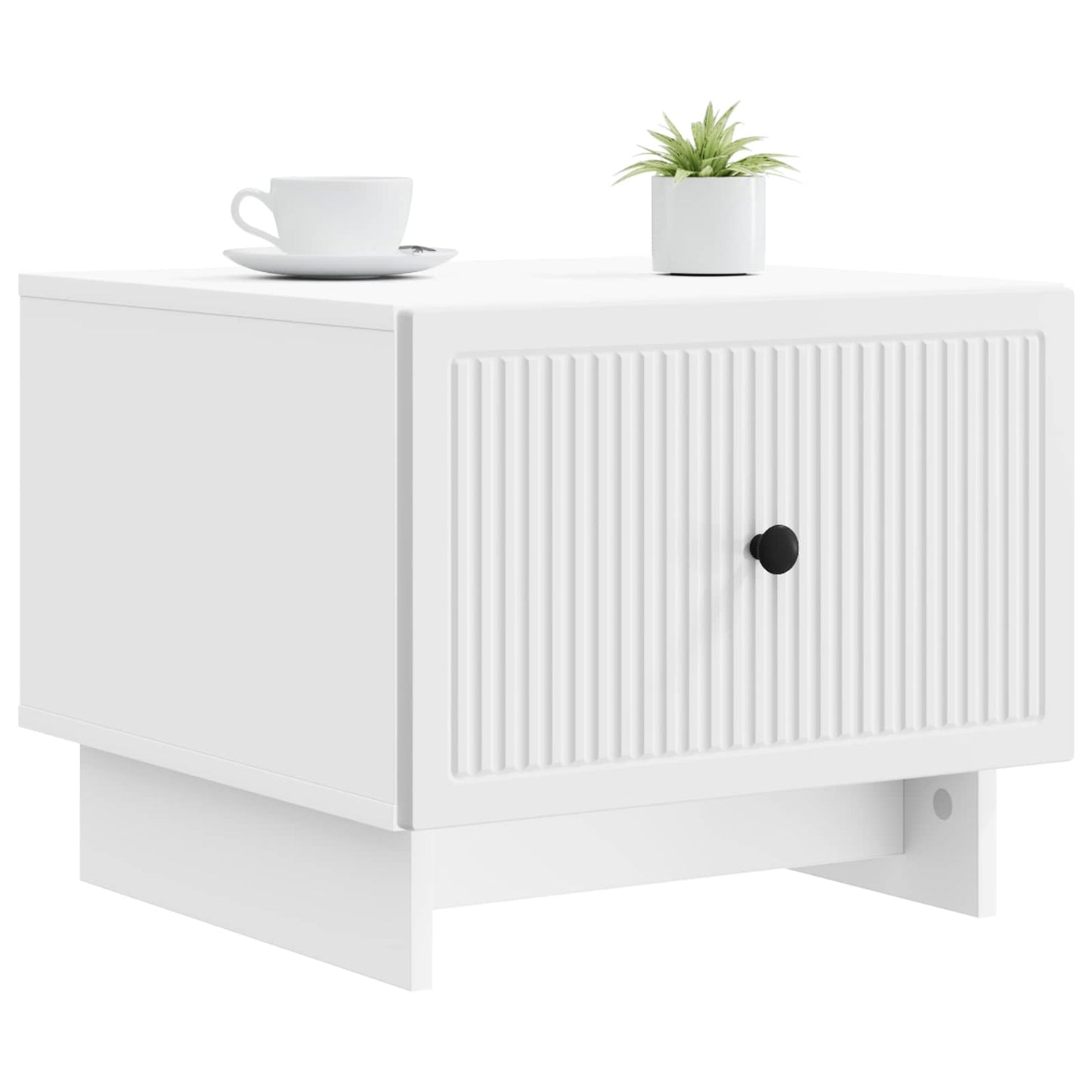 Coffee Table with Drawer White 49 x 50 x 40 cm Engineered Wood