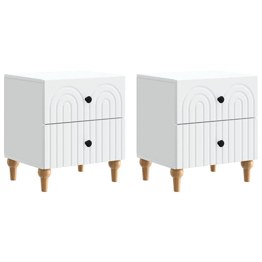 Bedside Cabinet 2 pcs White 43 x 34.5 x 48 cm Engineered Wood