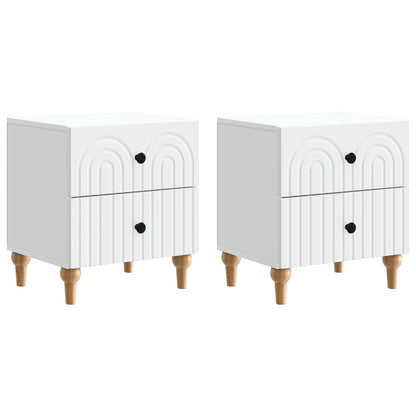Bedside Cabinet 2 pcs White 43 x 34.5 x 48 cm Engineered Wood
