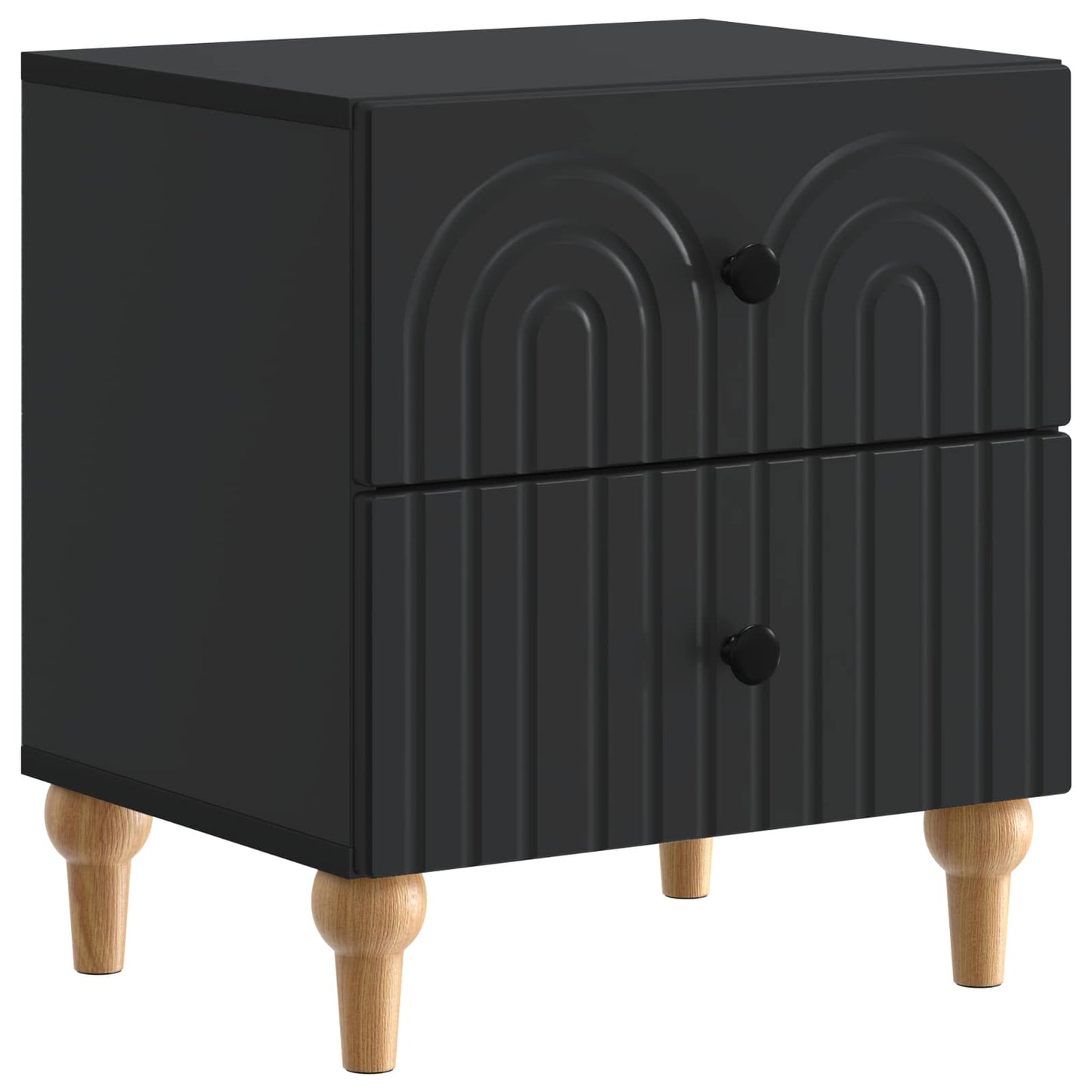 Bedside Cabinet 2 pcs Black 43 x 34.5 x 48 cm Engineered Wood