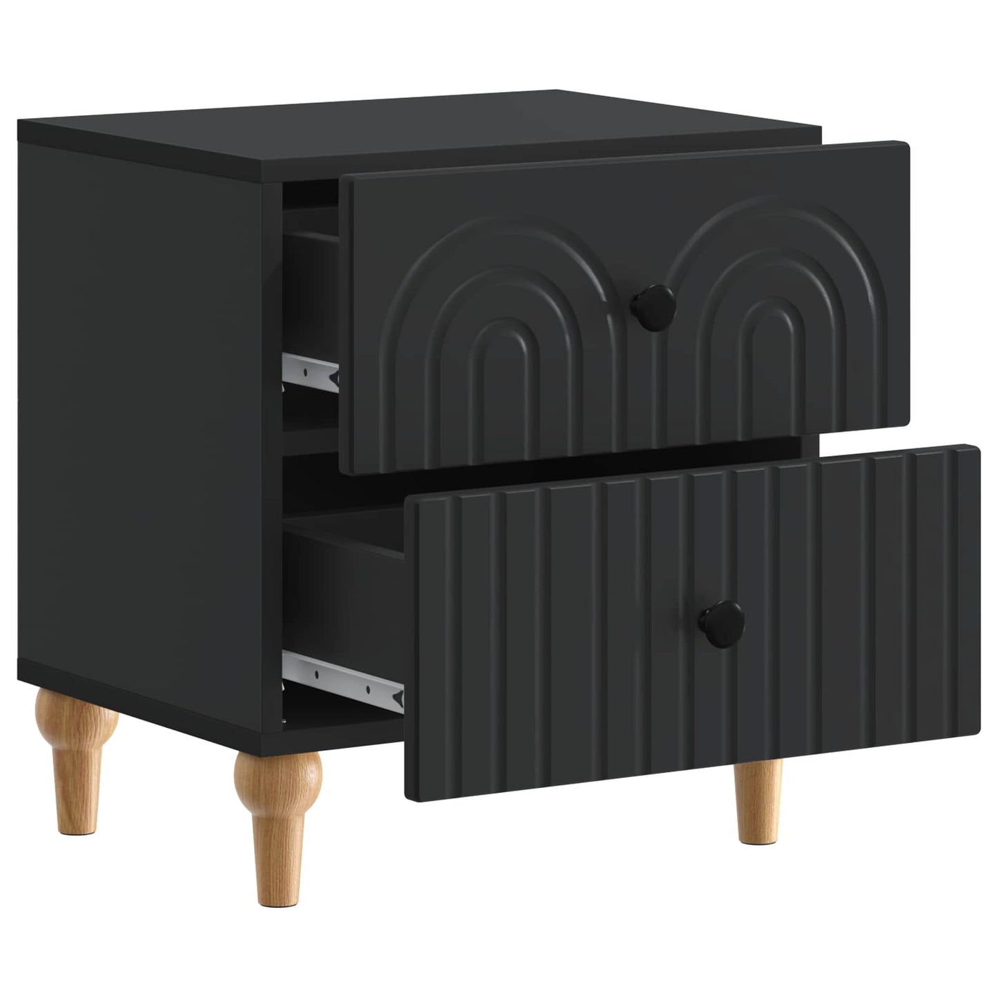 Bedside Cabinet 2 pcs Black 43 x 34.5 x 48 cm Engineered Wood
