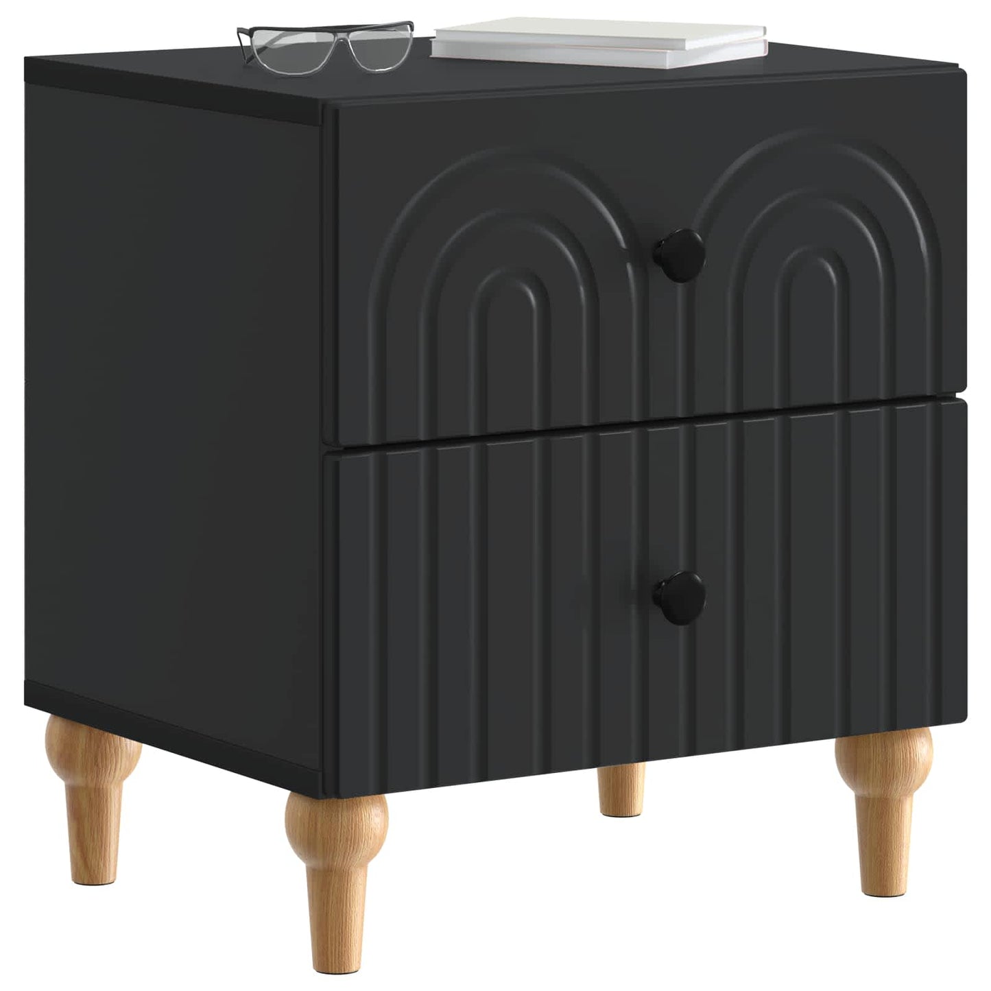 Bedside Cabinet 2 pcs Black 43 x 34.5 x 48 cm Engineered Wood